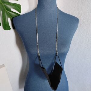 Gold Chain Rhinestone Mask / Glasses Lanya…